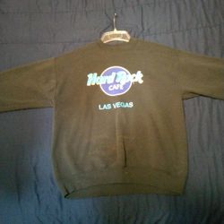 Black Vintage Hard Rock Cafe Las Vegas Crew Neck Sweatshirt. Size Large.