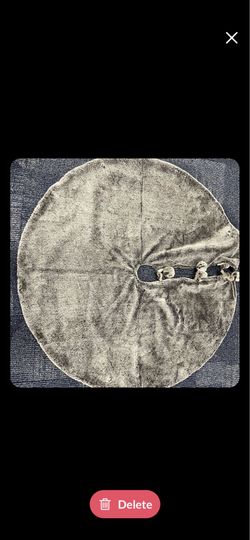 Gray Faux Fur Christmas Tree Skirt – 48” Round