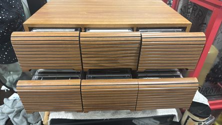 Wood Grain Desktop Drawer Organizer Unit