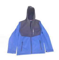 Reebok Blue And Black Kids Jacket With Hood 