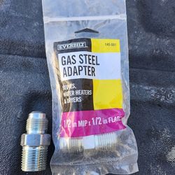 2-Pack Everbilt 1/2 in. O.D. Flare x 1/2 in. FIP Steel Gas Fitting New Unused