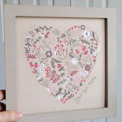 Framed Embroidered Flower ♡