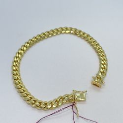 Gold Bracelet Miami Cuban 14K New 