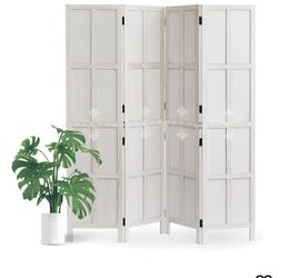Wood Room Divider 6 Panel, 5.6Ft Detachable Folding Privacy Screen for Room Separation, 33.5" 2in1 Removable Short Wall Divider Screen for Home Office