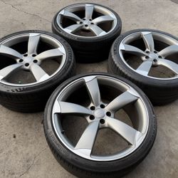 21” Audi Rotor OEM Factory Wheels With Michelin Tires A7 S7 A8