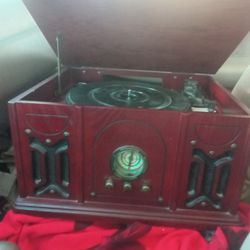 Electro Brand Inc. Vintage Radio And Record player With Auxiliary Port