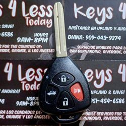 $70 in Pomona or Upland | Scion Toyota Head Key w/ 3 or 4-Button Remote Copy (Camry, Corolla, RAV4, Tundra, Tacoma, 4Runner, xD, tC, xB, Yaris, Highla