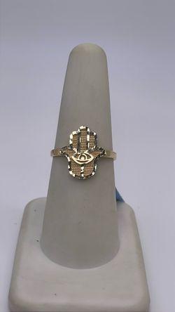 14k gold hamsa hand ring