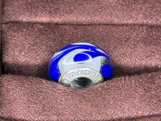 Blue and white Murano glass Pandora charm