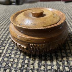 Monkey pod MCM Wood Bowl With Lid