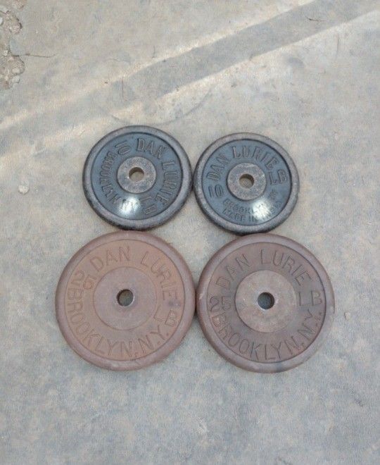 Plaques De Poids Vintage Dan Lurie Barbell - 10 Lb Chacune (x2) - Occasion Bon état