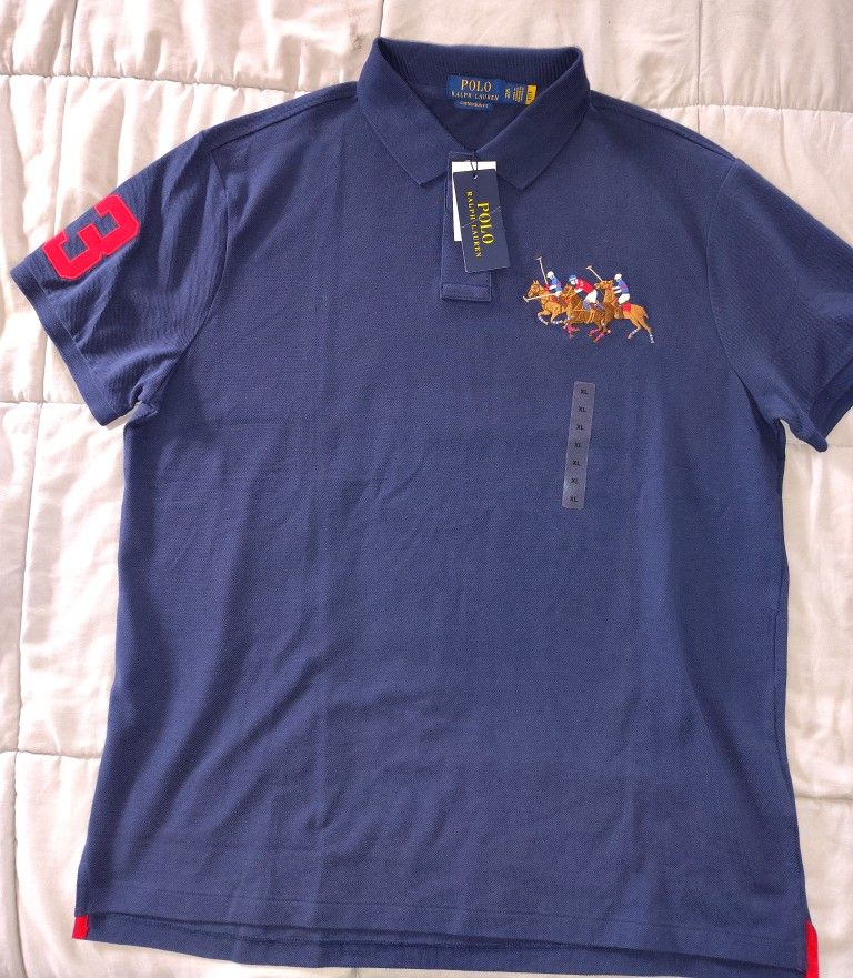 Ralph Lauren Polo Triple Pony Shirt Size XL NWT Custom Slim Fit