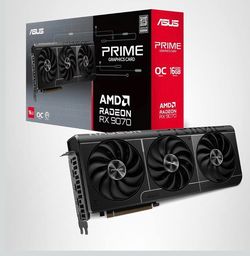 ASUS Prime Radeon™ RX 9070 XT OC Edition Graphics Card (PCIe 5.0, HDMI/DP 2.1, 2.5-Slot Design, axial-tech Fans, Dual Ball Fan Bearings, Dual BIOS, AS