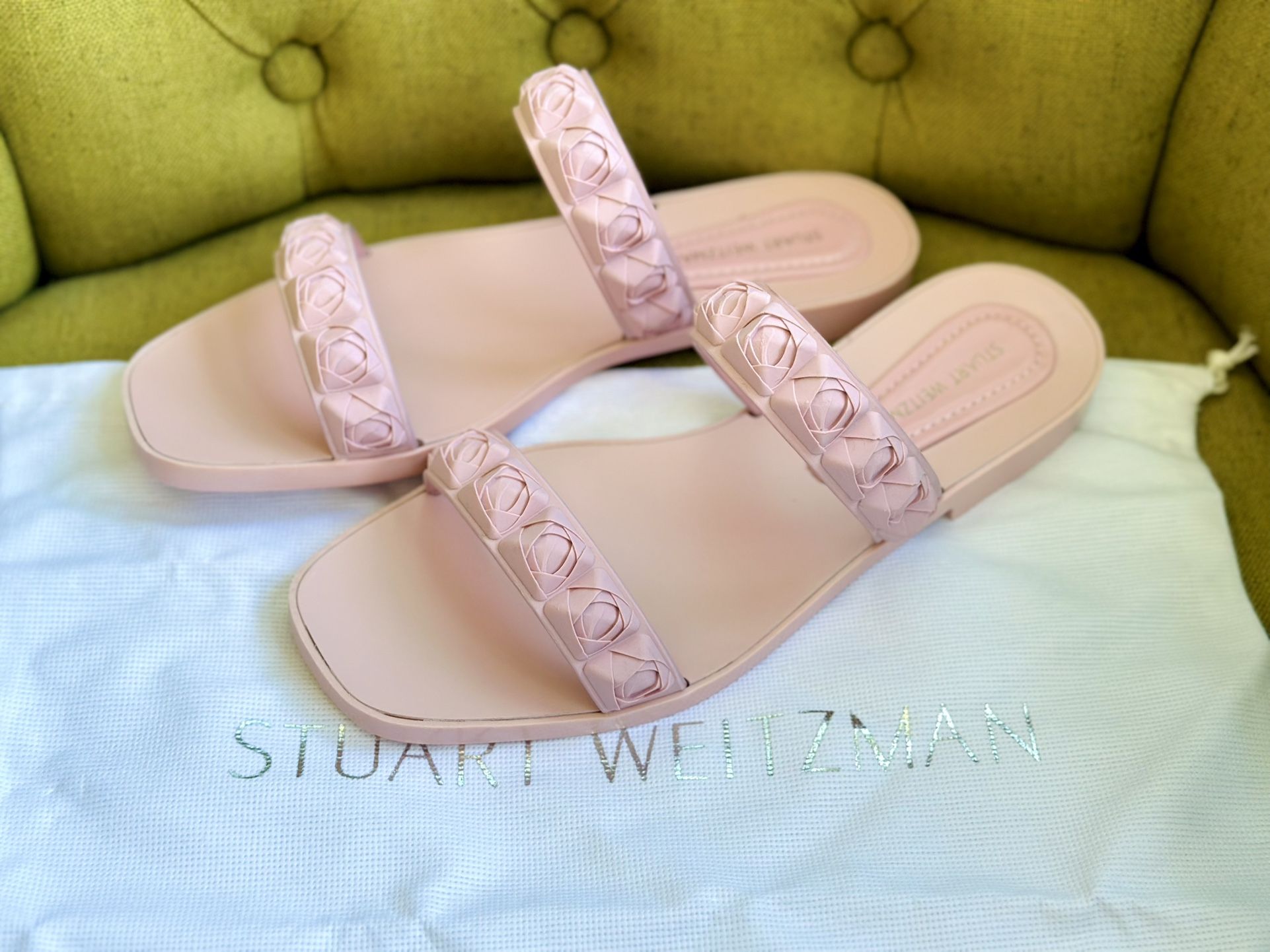 Stuart Weitzman NEW IN BOX Rosita Pink Rubber Jelly Sandals Womens Size M6.5 US