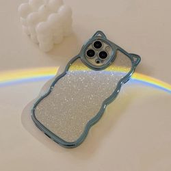 Cutecase glittery kawaii cat phone case for iPhone 13 Pro