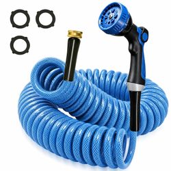 Venxung 3/8" Lightweight Coil Garden Hose 50 FT