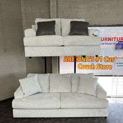 New Plush Oversized Beige Sofa Set 