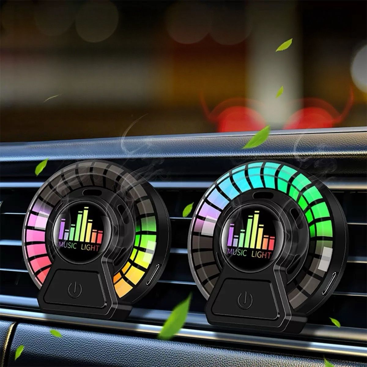 Smart voice controlled car aromatherapy diffuser Music Light- Blue bell