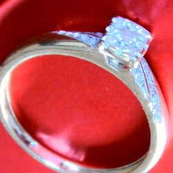 1/2  Carat Princess Cut White Gold Engagement Ring 