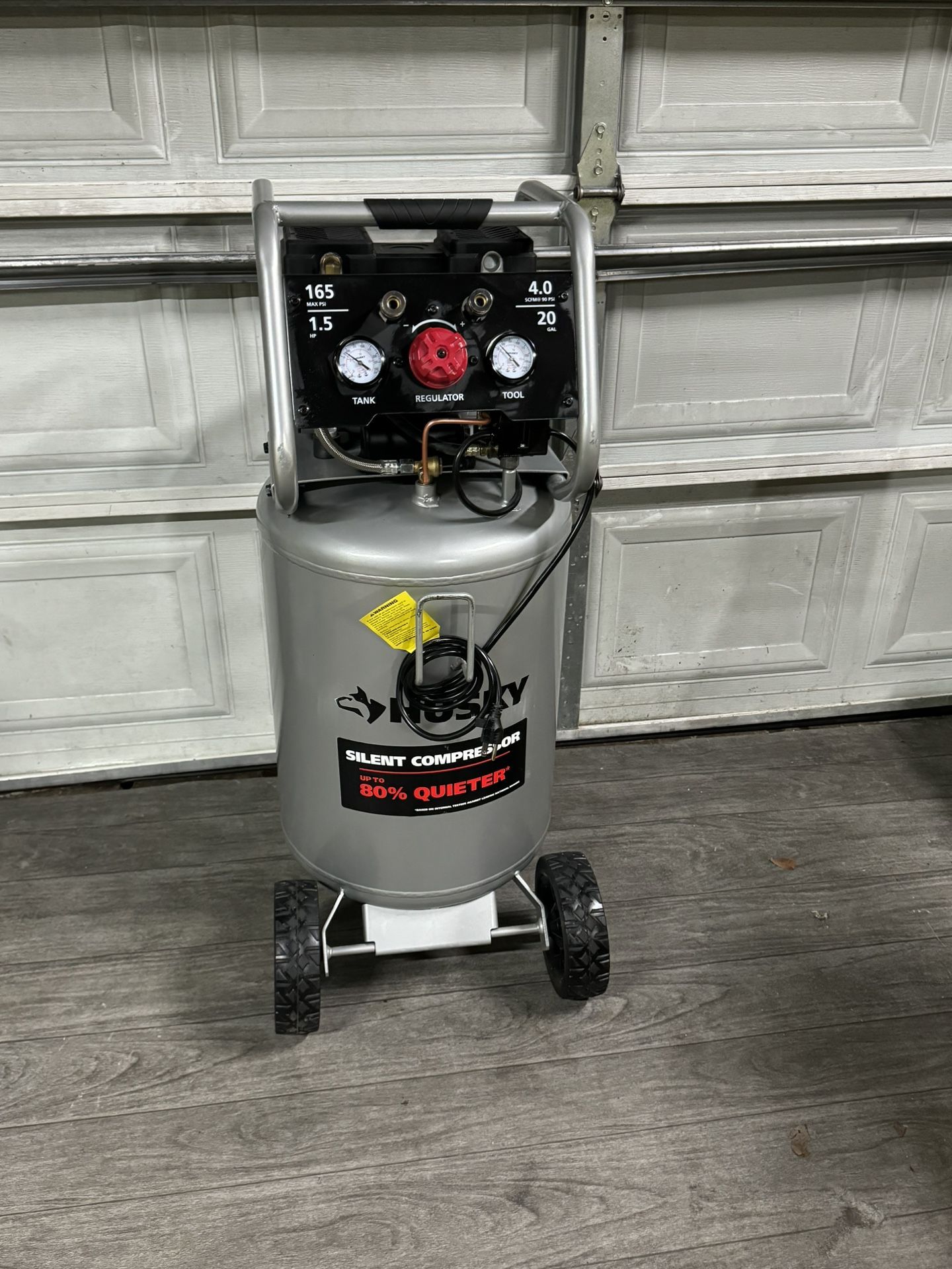 Husky 20 Gal. Vertical Electric-Powered Silent Air Compressor