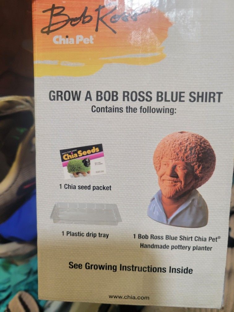 Bob Ross Chia Pet Head