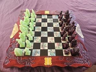 Vintage 80's Chinese Terracotta Chess Board