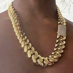 Miami Cuban Link Gold Plated Chain High Quality Necklace 