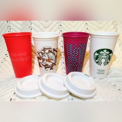 Starbucks Holiday Reusable  Hot Cups 16 oz 2013 Color Changing Candycane 
