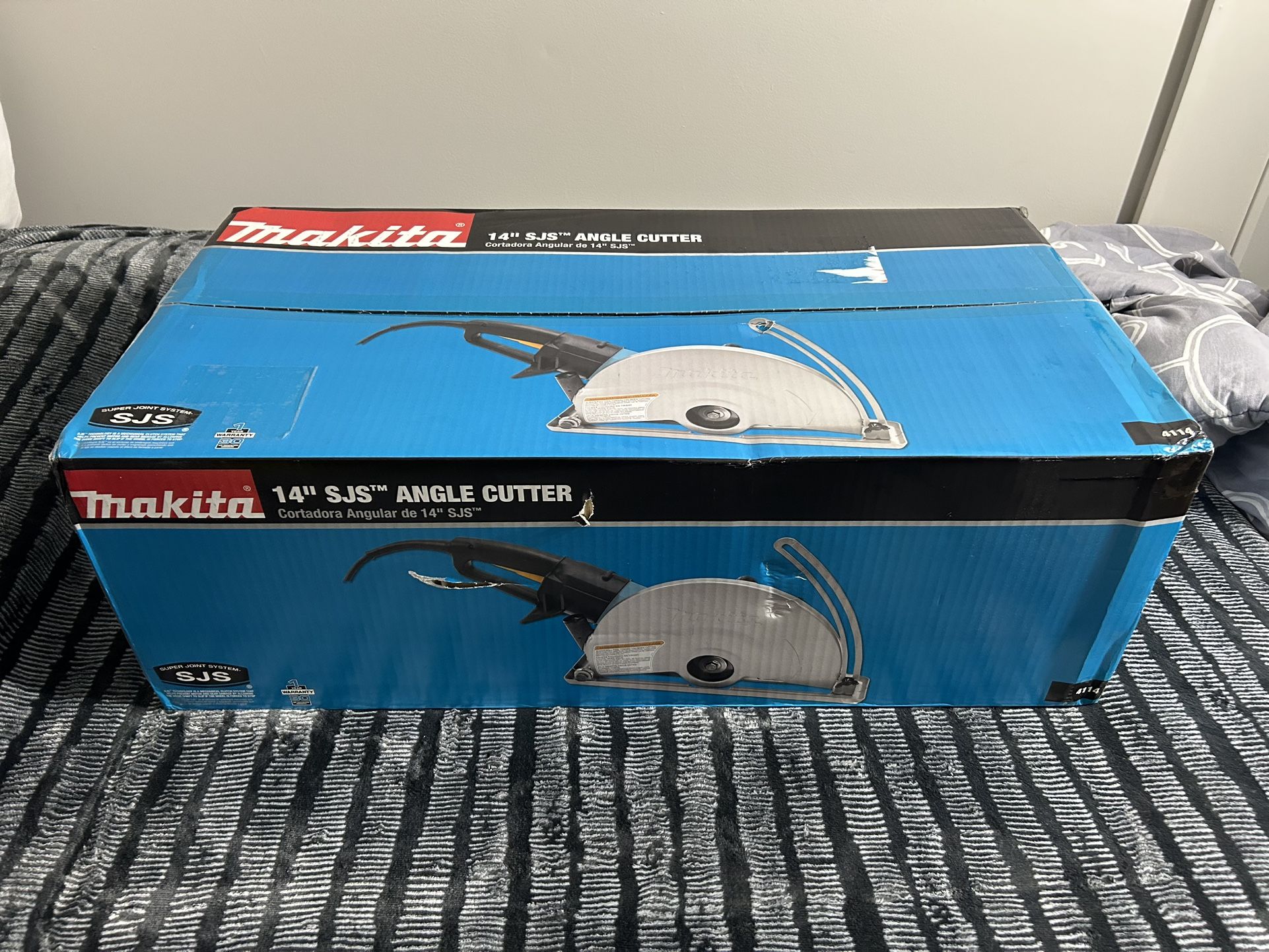 Brand New Makita 15 Amp 14 in. Corded SJS Electric Angle Cutter with AC/DC Switch Model 4114