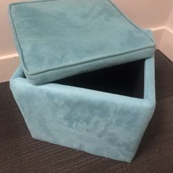 Light Blue Ottoman Storage 