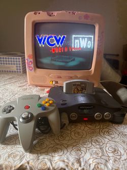 Nintendo 64 N64 Console  OEM Controller WCW vs nWo Game Expansion Pak Tested