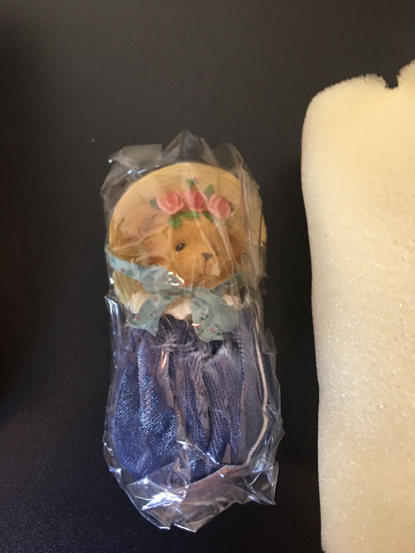 Cherished teddies- blue spring bonnet