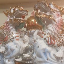 3piece Porcelain Dragon Decor