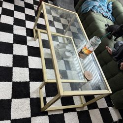 Metal Frame Glass Coffee Table