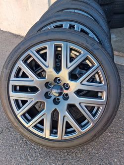 2026 NEW OEM ORIGINAL TAKEOFFS GMC YUKON DENALI ULTIMATE 24 INCH HAVE TPMS SENSORS TIRES BRIDGESTONE ALENZA 97 % DOT 4625 $ 3399