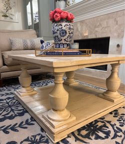 Beautiful Solid Wood Trestle Style Coffee Table