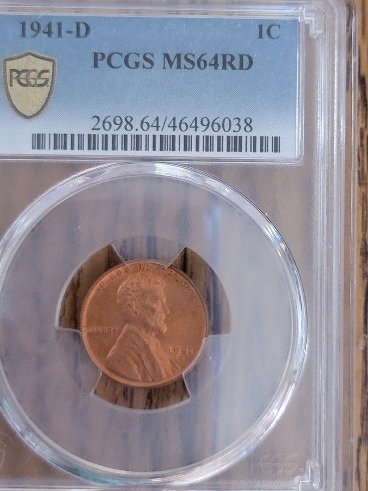 1941 D Lincoln Cent Ms 64 RD