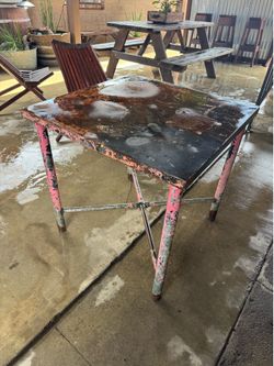 Industrial rustic vintage table