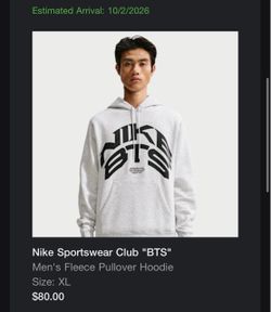 Nike x bts hoodie size xl