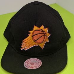 Mitchell & Ness Phoenix Suns Basic Wool Solid Black Adjustable Snapback Hat Cap