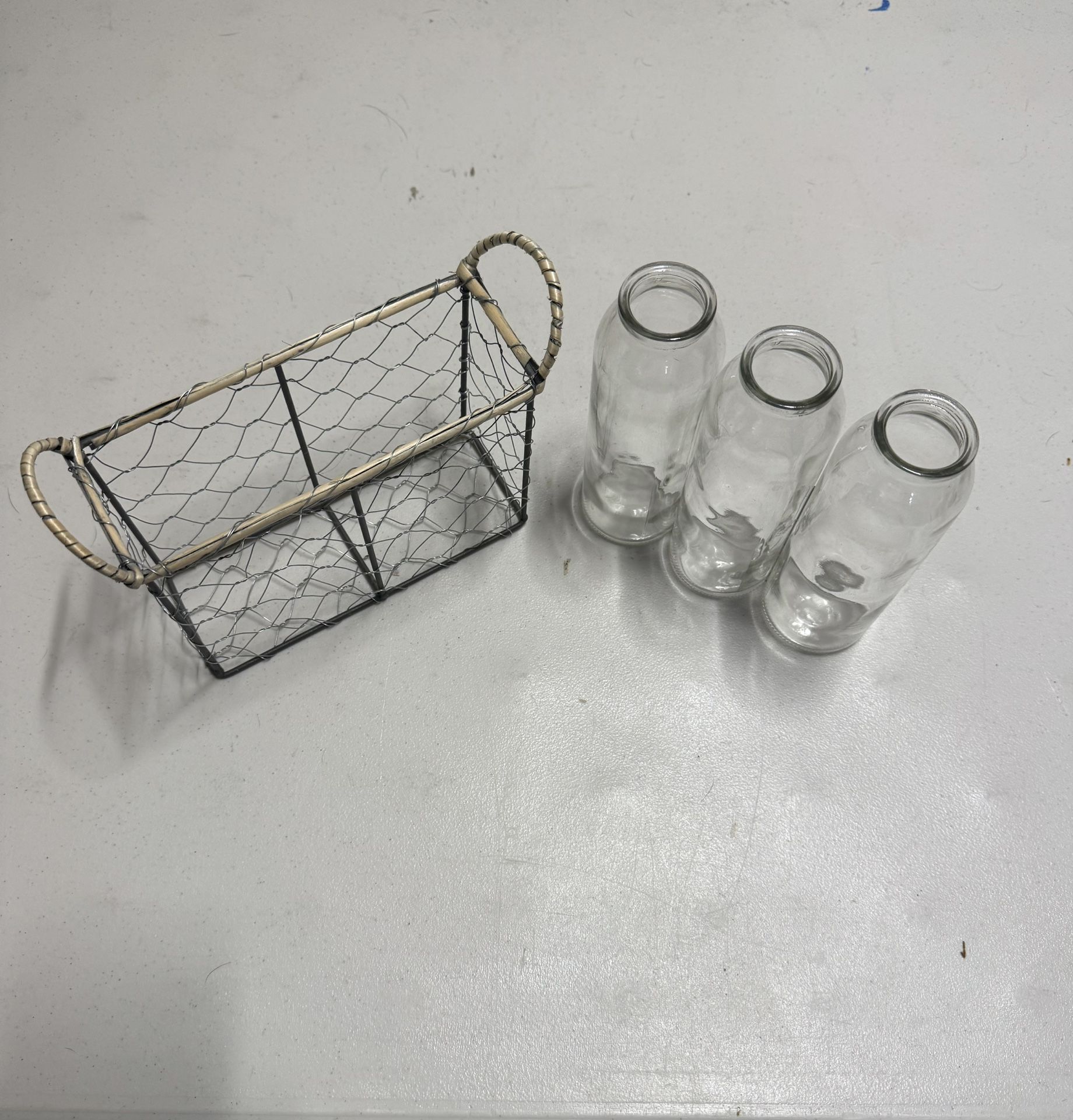 Decorative Glass Jar + Mesh Holding Container
