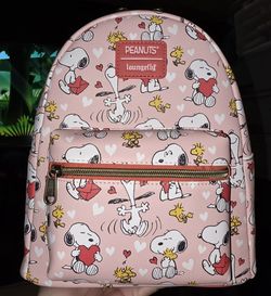 Brand New! Loungefly Peanuts Snoopy Valentine's Day Mini Backpack 