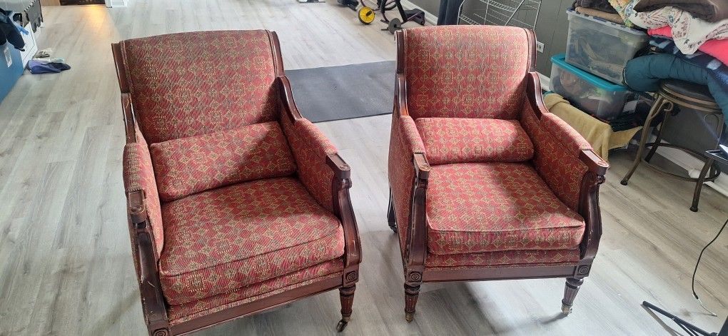 2 Old School Chairs 