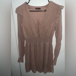 Pink Long Sleeve Dress 