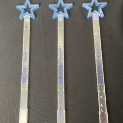Set Of 3 Disney World 17” Cinderella’s Royal Table Magic Star Wand Glitter Rare