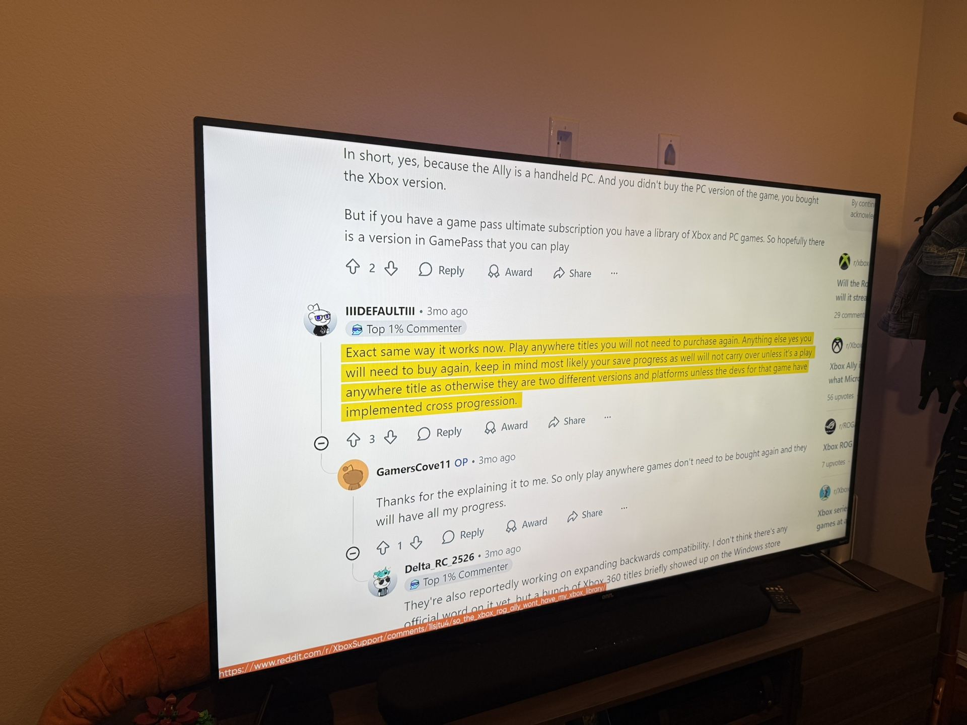 Used Onn 70” TV 4K