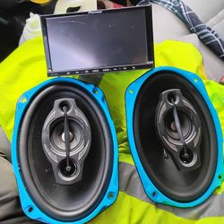 Pioneer AVIC-Z140BH 7.0” Touchscreen Double Din With Harness And   RECOIL RCX4 Echo Series 4-Inch Car Audio Coaxial Speaker System