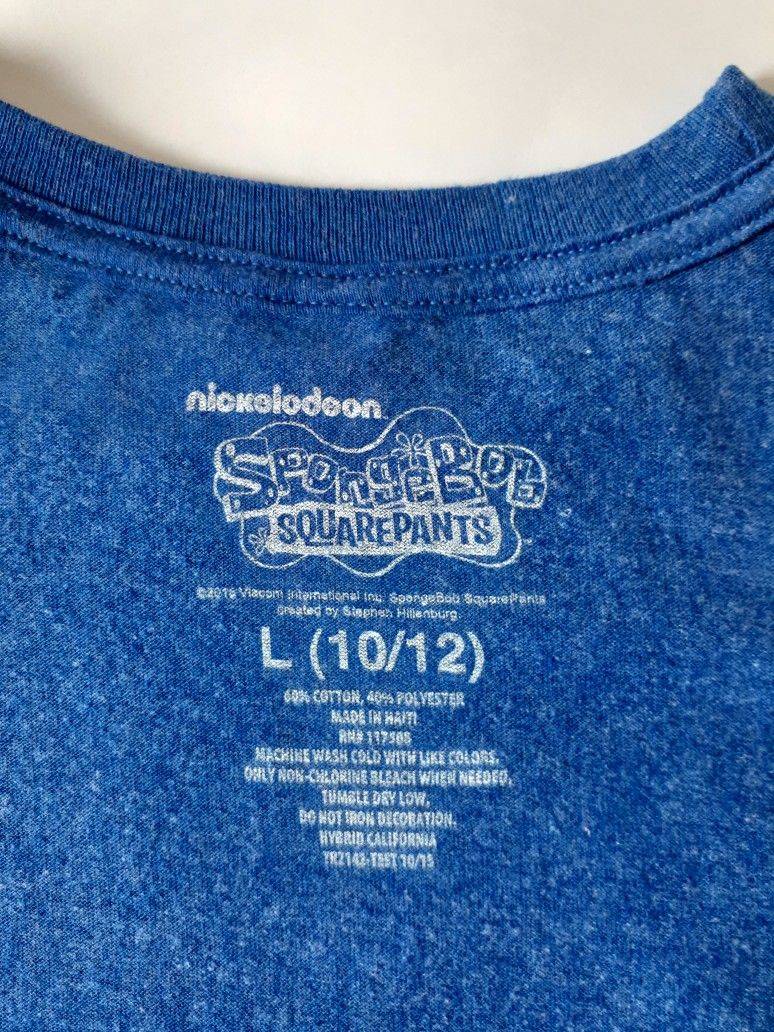 SpongeBob SquarePants shark cowboy boys blue short sleeve t-shirt size L (10-12)