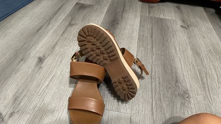Michael Kors Tan Leather Platform Sandals