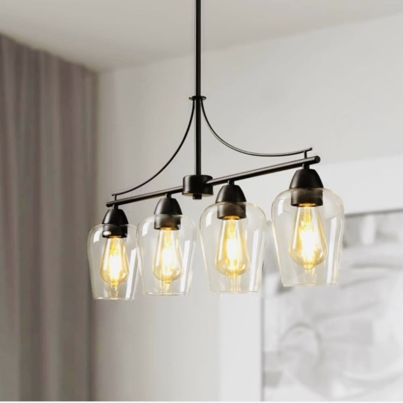 Black Modern Farmhouse 4-Light Pendant Lighting - OBO for Sale in Las ...